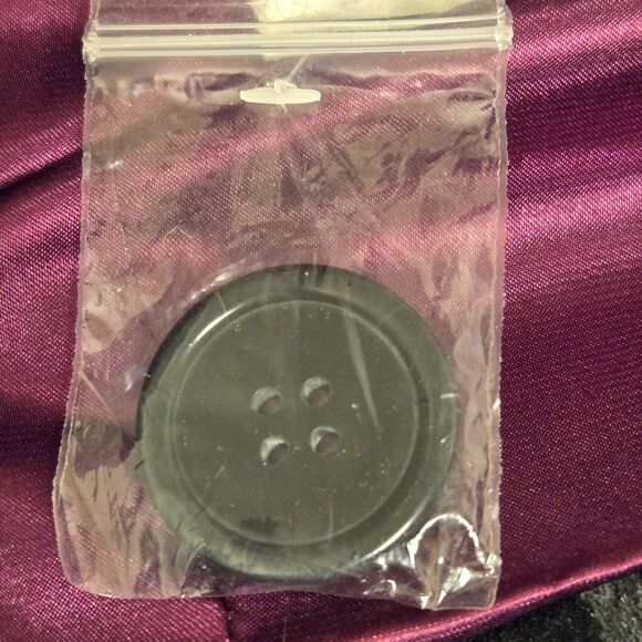 Tribal Plaid Wool Blend Pea Coat Sz 6 Purple Womens Button Up & Satin Lining New - Picture 11 of 15